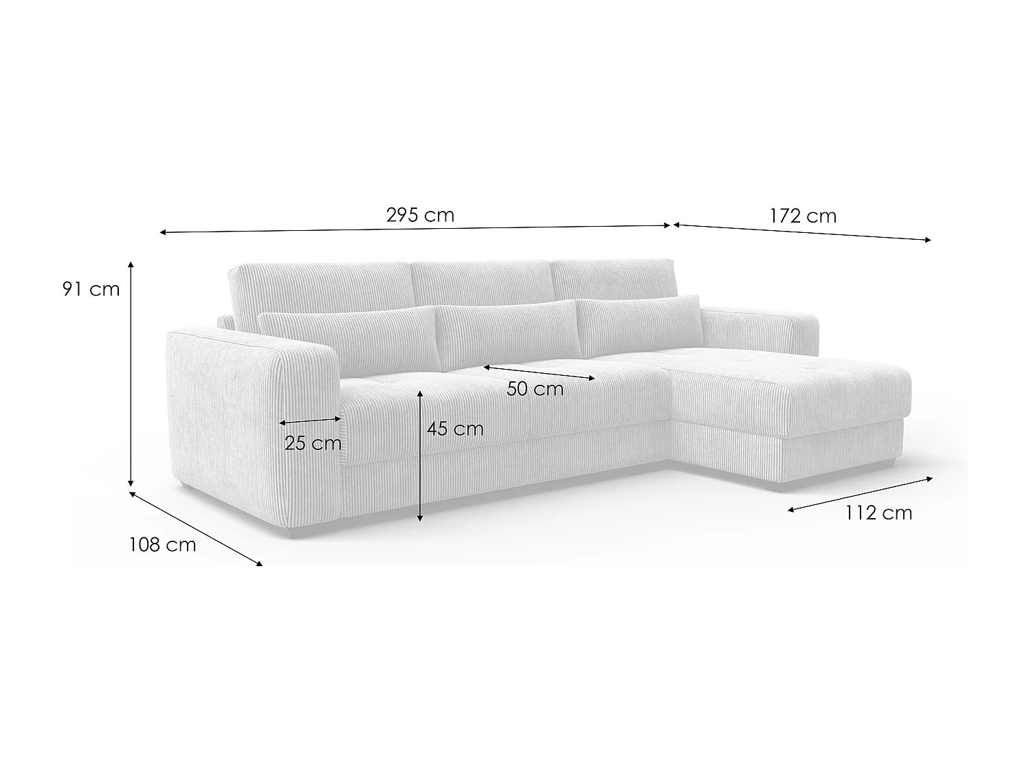 Ecksofa 4-Sitzer rechts OLI, olivgrün
