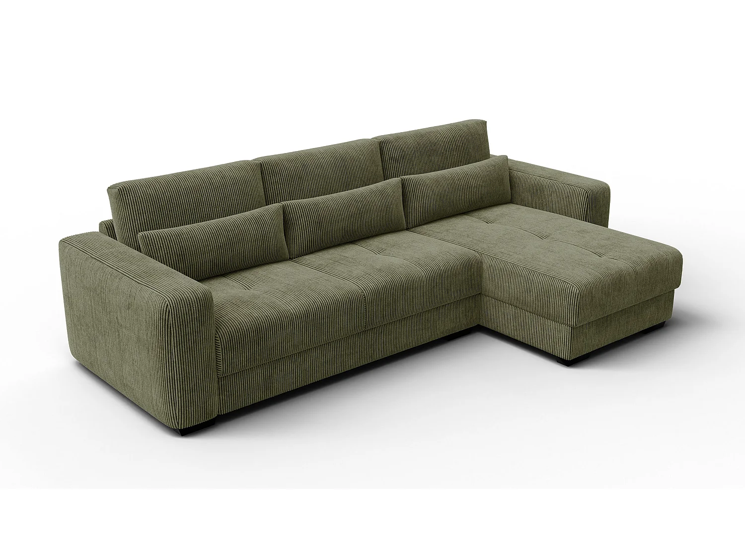 Ecksofa 4-Sitzer rechts OLI, olivgrün