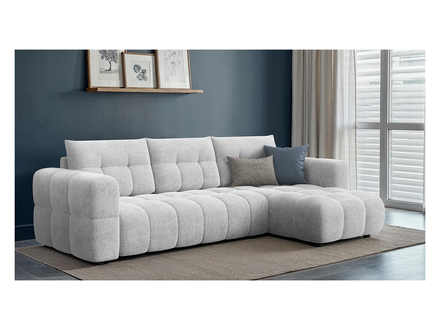 CANAPE D'ANGLE CLOUDI 4 places, blanc