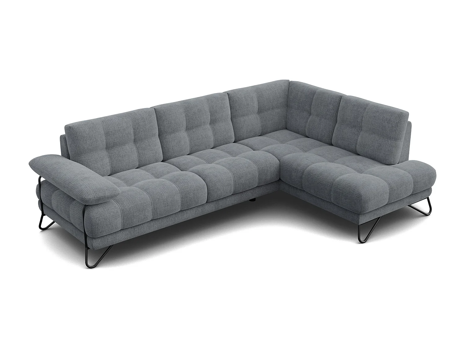 BUBBARA Ecksofa 5-Sitzer rechts, dunkelgrau