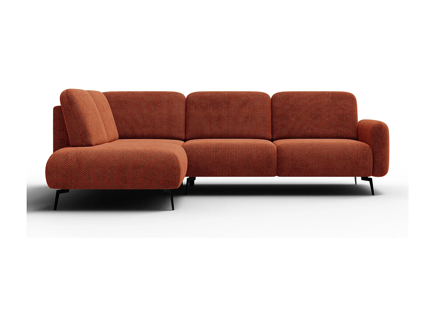 5-Sitzer-Ecksofa links FEBE, dunkelorange