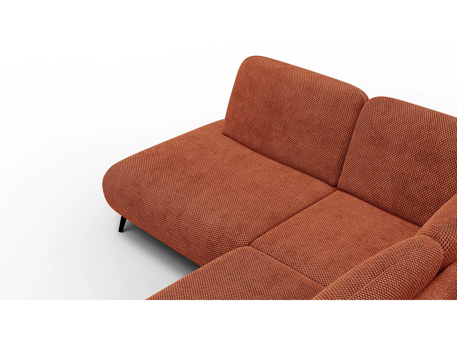 5-Sitzer-Ecksofa links FEBE, dunkelorange