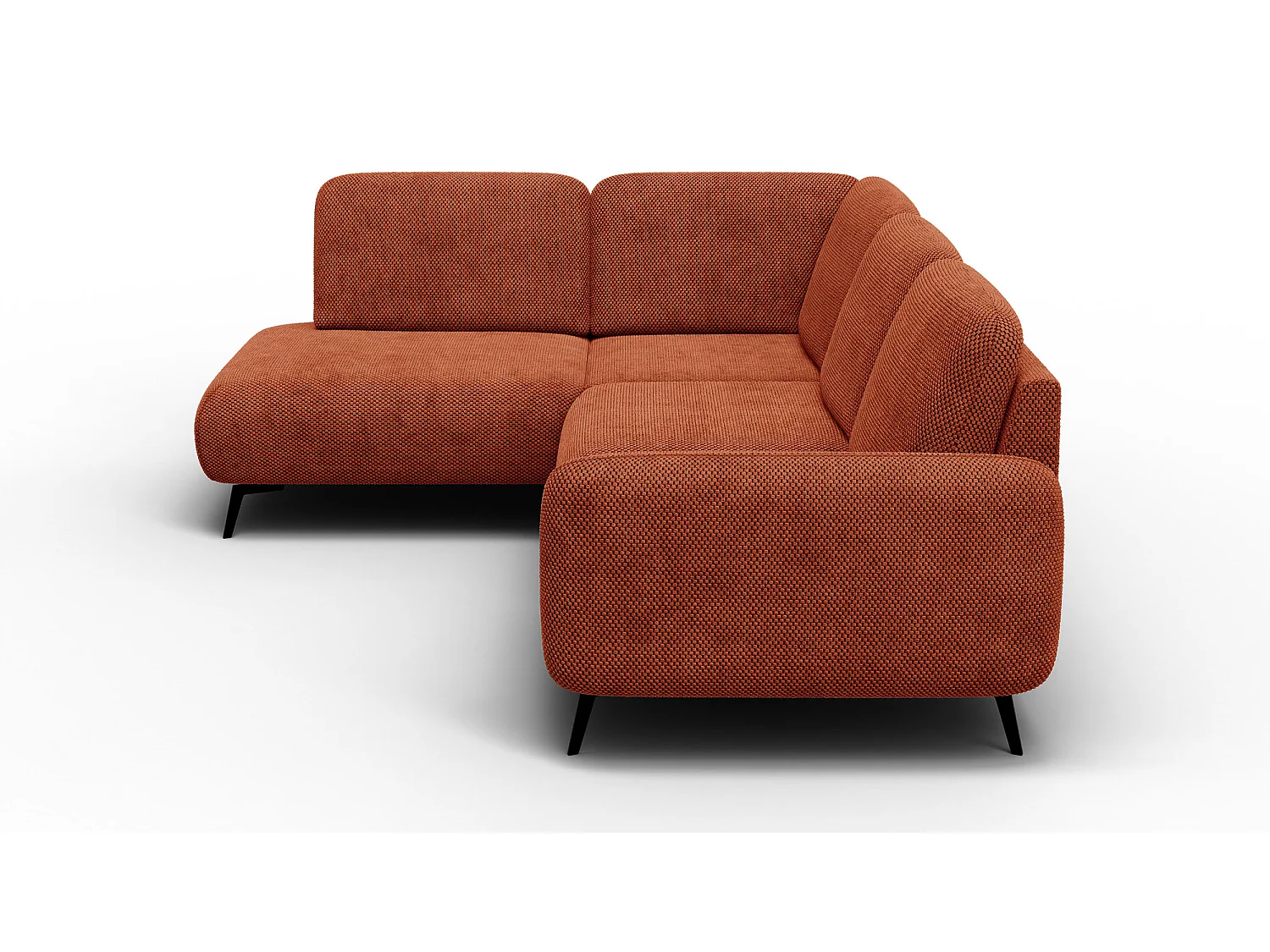 5-Sitzer-Ecksofa links FEBE, dunkelorange