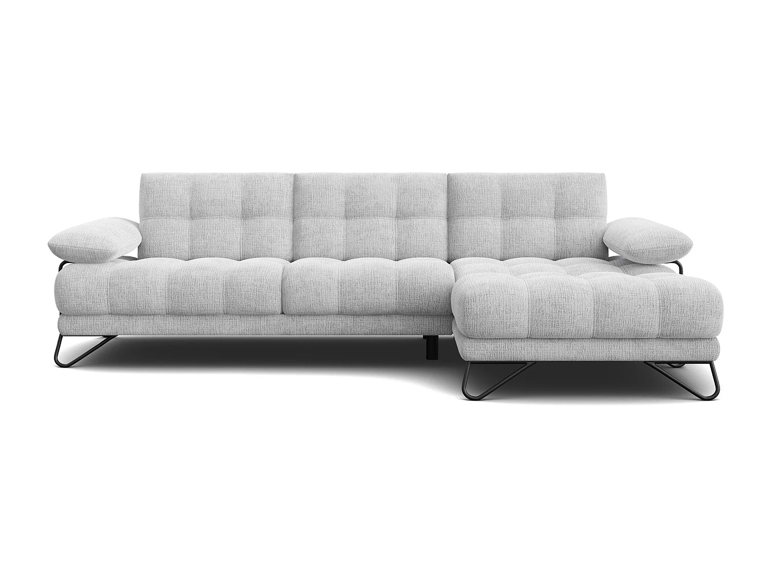 BUBBARA Ecksofa 4-Sitzer rechts, hellgrau