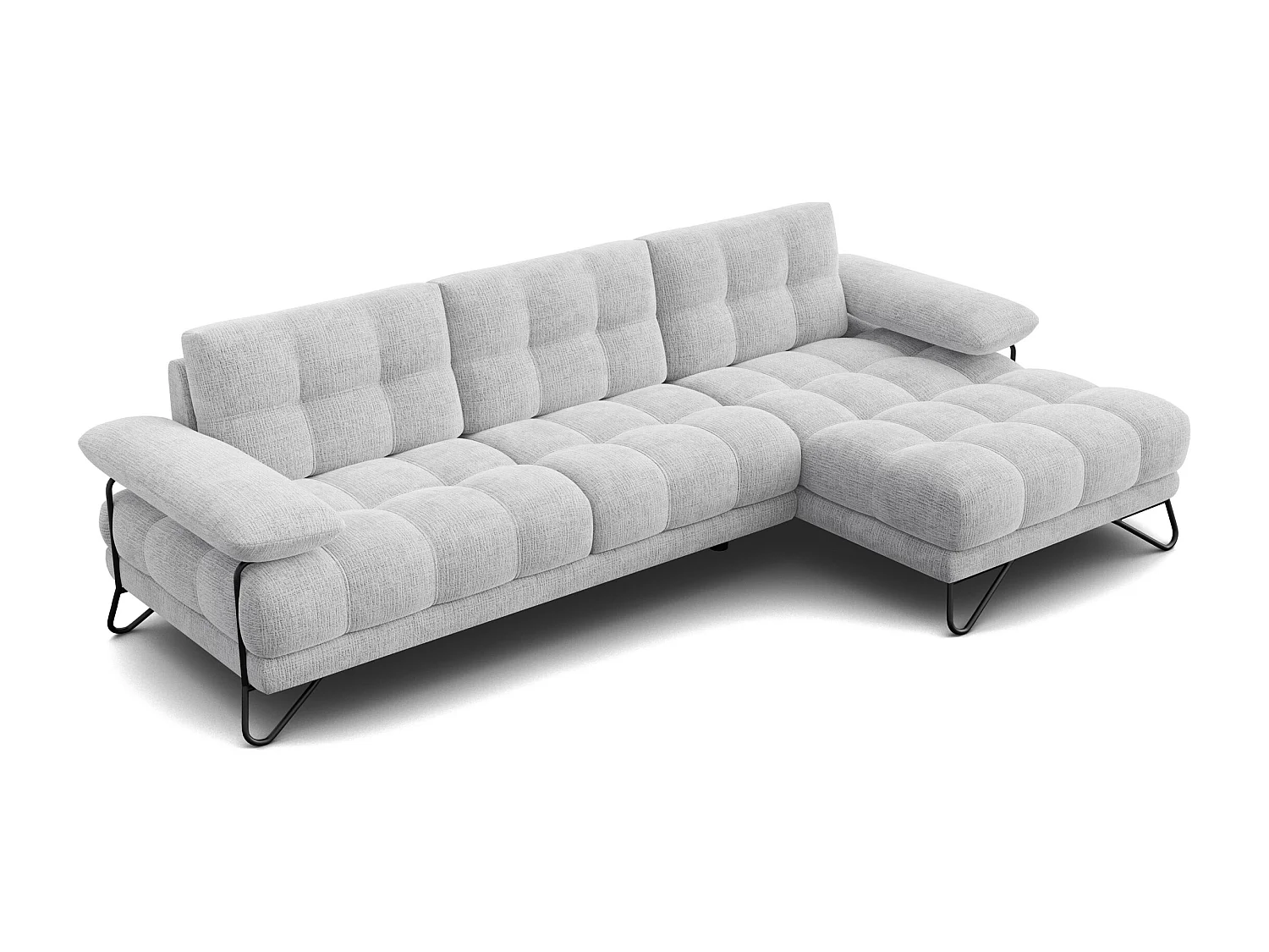 BUBBARA Ecksofa 4-Sitzer rechts, hellgrau