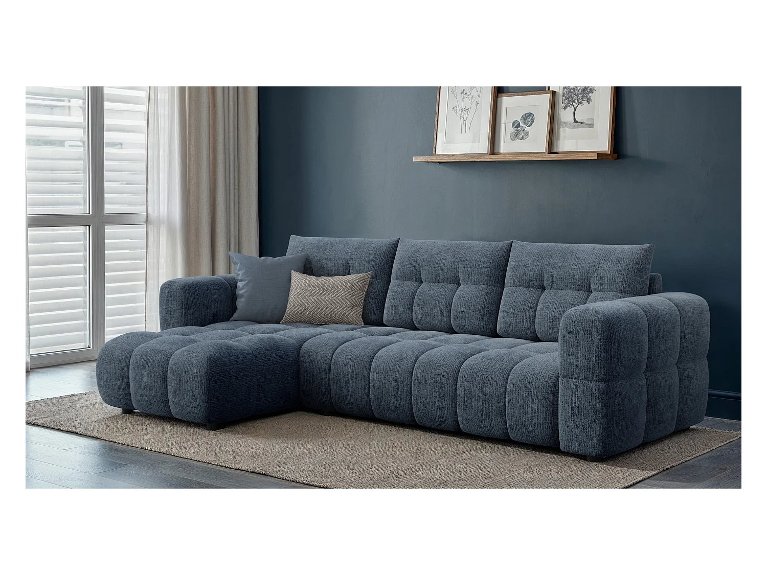 CANAPE D'ANGLE CLOUDI 4 places, marine