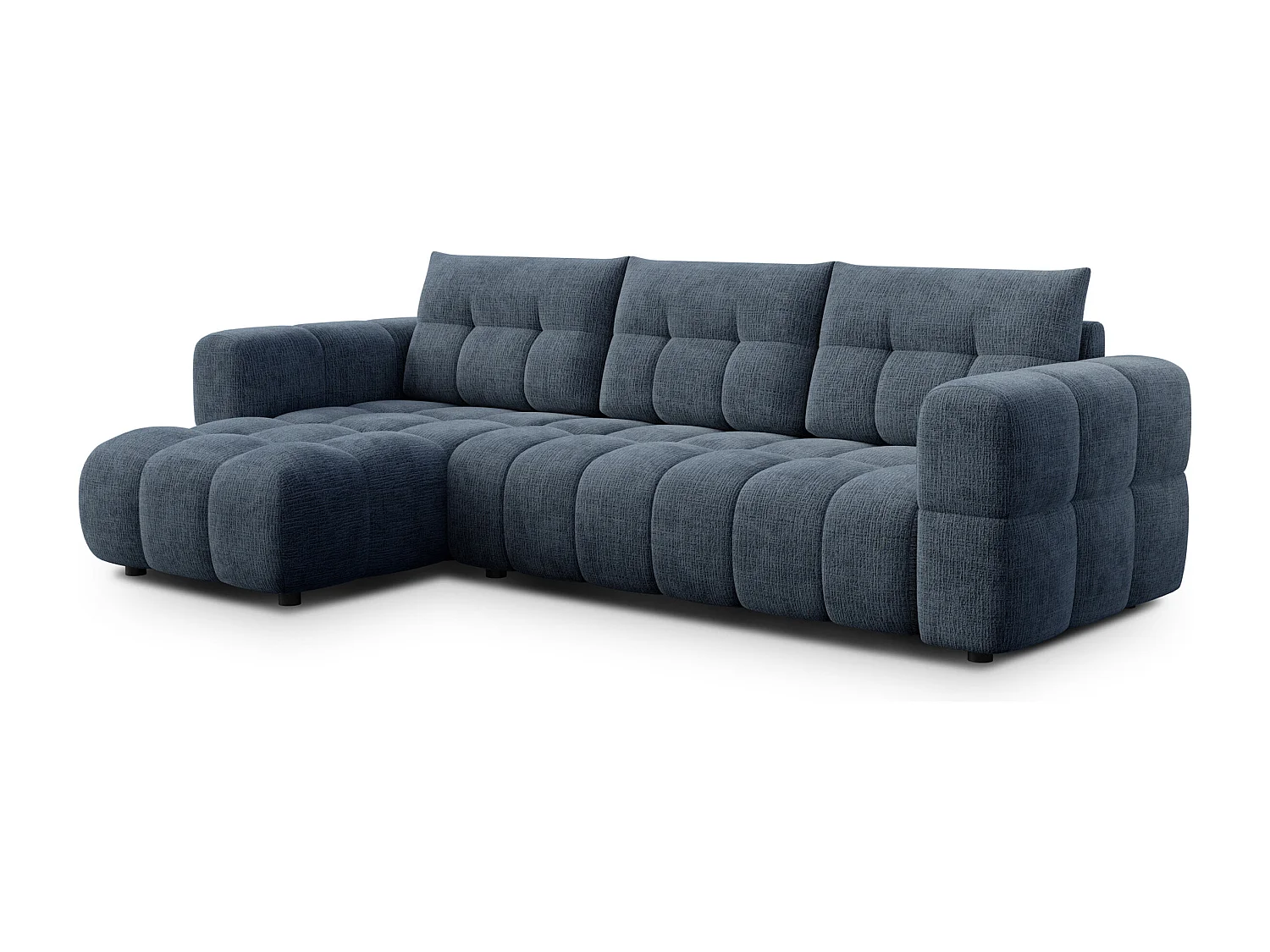 CLOUDI Ecksofa 4-Sitzer links, marineblau