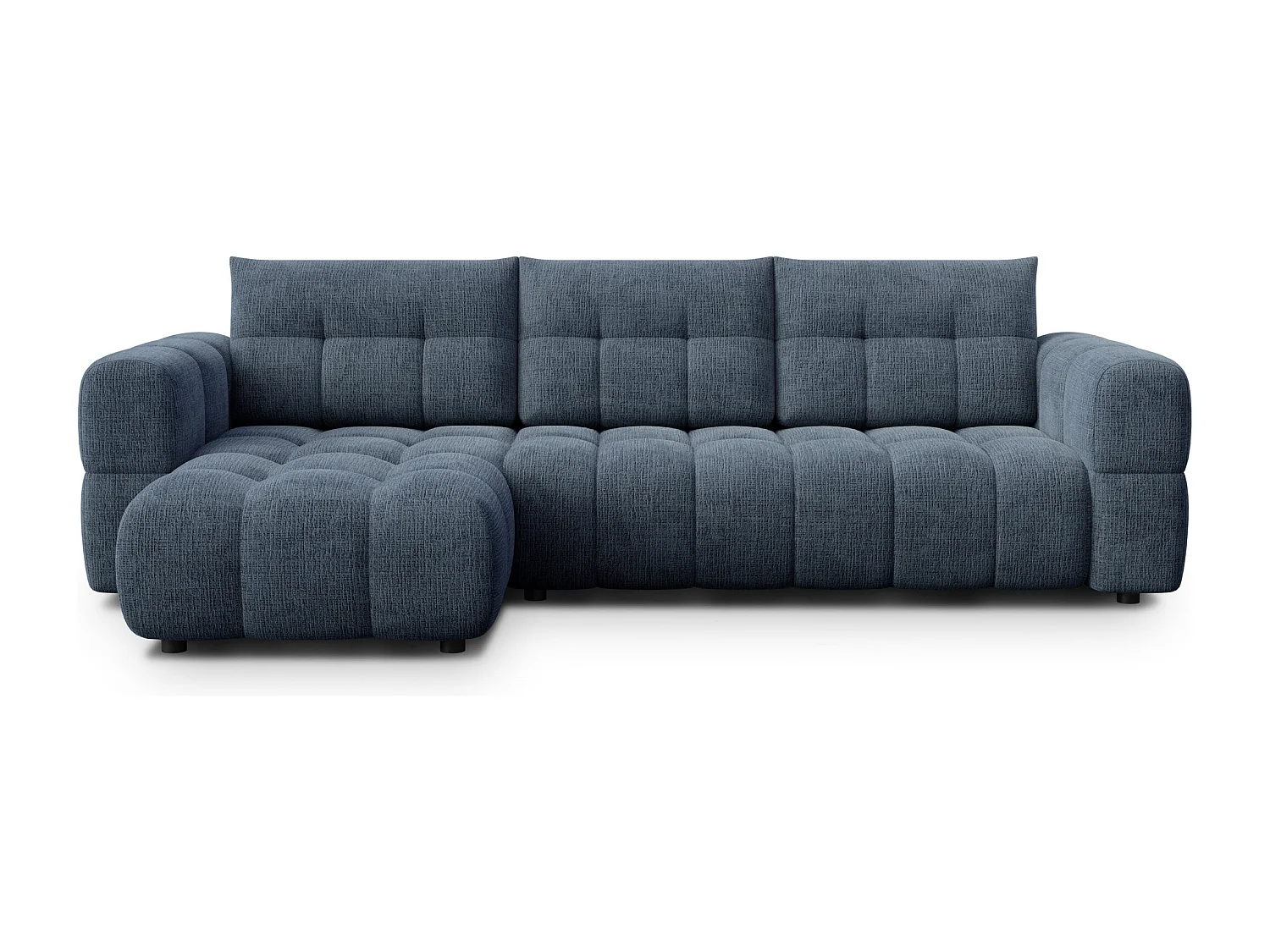 CLOUDI Ecksofa 4-Sitzer links, marineblau