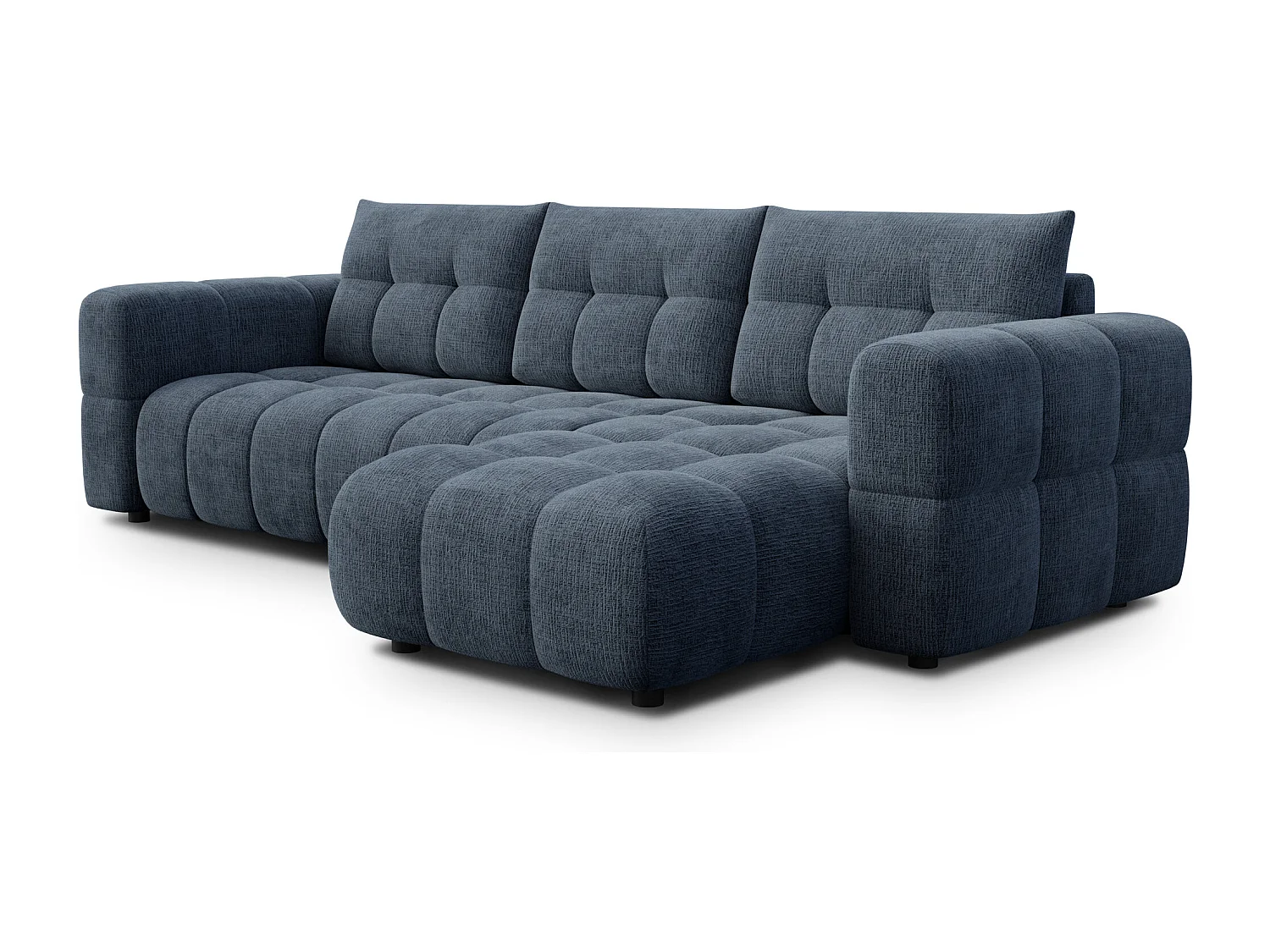 CLOUDI Ecksofa 4-Sitzer rechts, marineblau