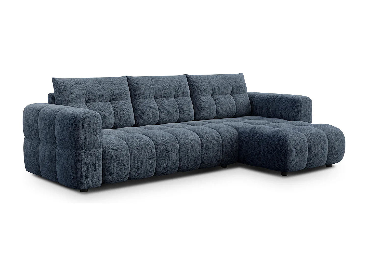 CLOUDI Ecksofa 4-Sitzer rechts, marineblau