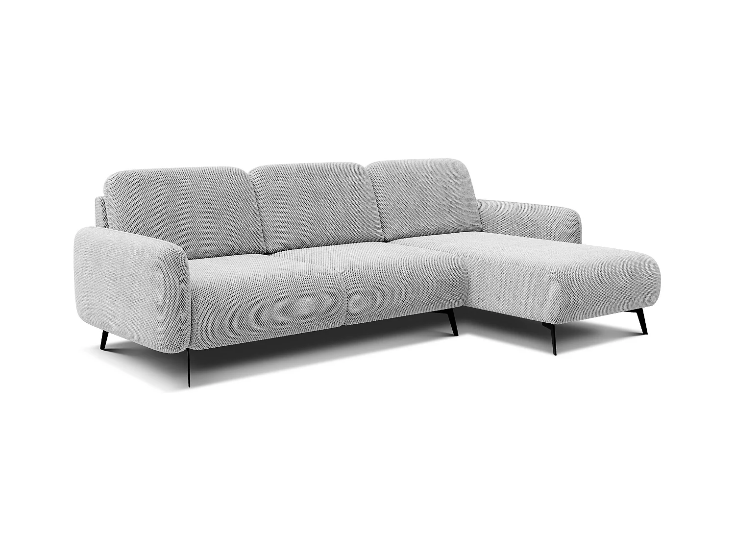 CANAPÉ D'ANGLE FEBE 4 places, tissu gris clair