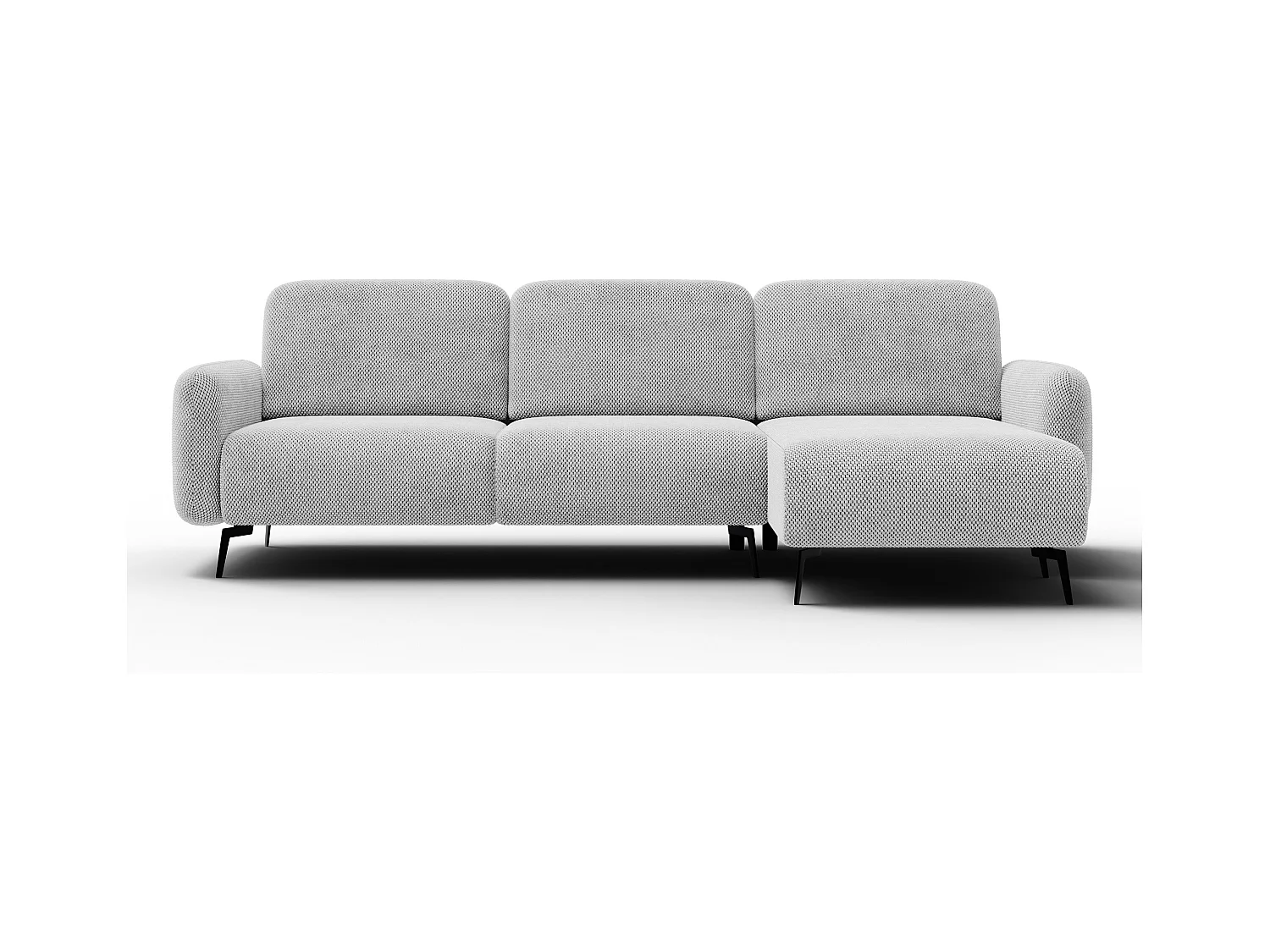 CANAPÉ D'ANGLE FEBE 4 places, tissu gris clair