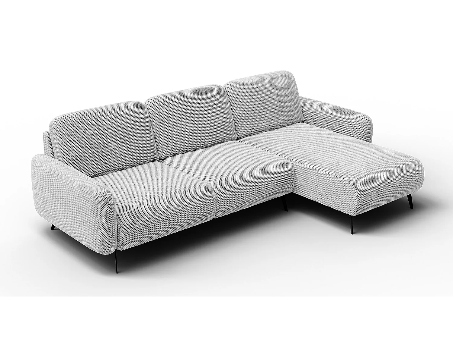 CANAPÉ D'ANGLE FEBE 4 places, tissu gris clair