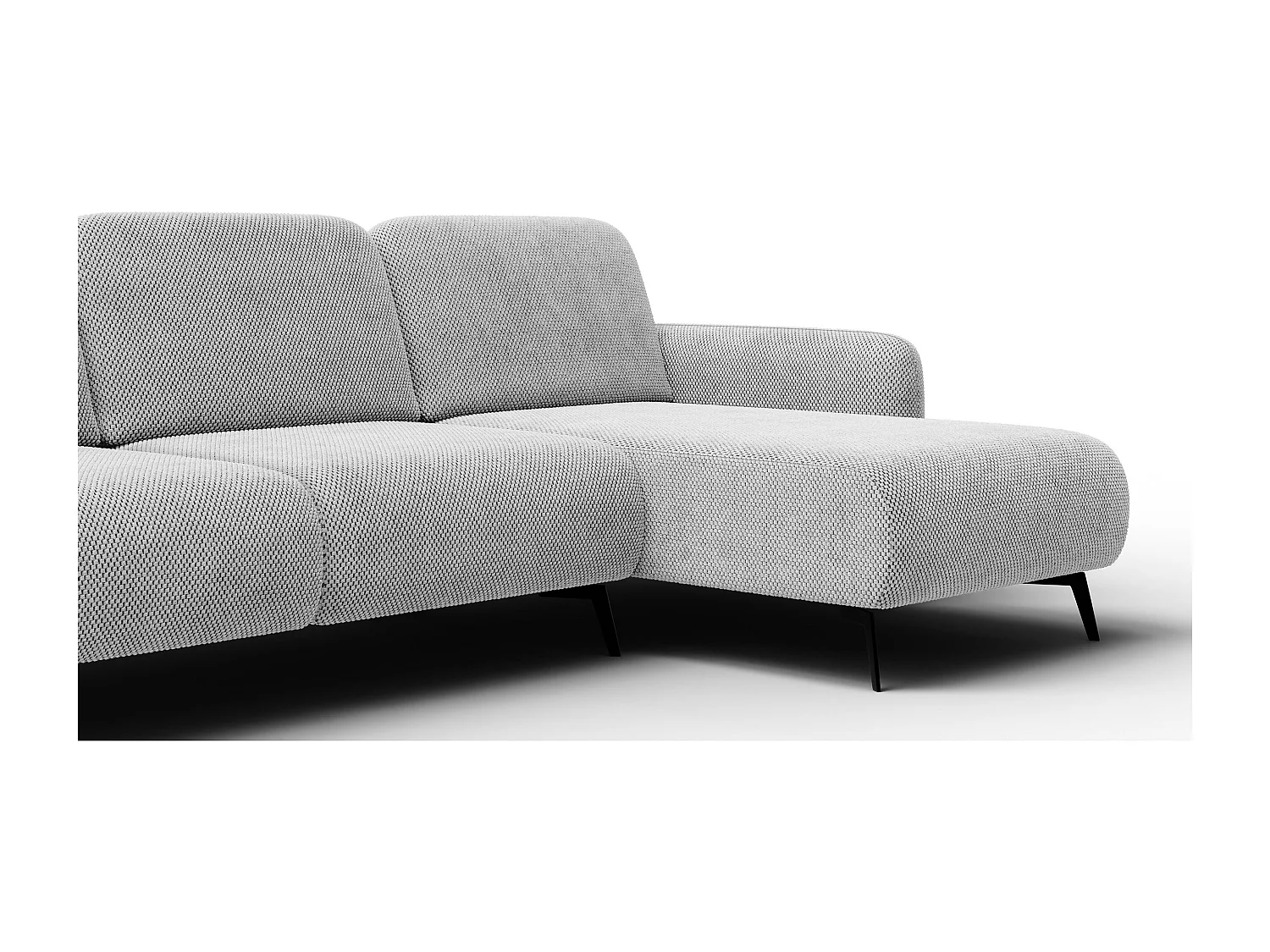 CANAPÉ D'ANGLE FEBE 4 places, tissu gris clair