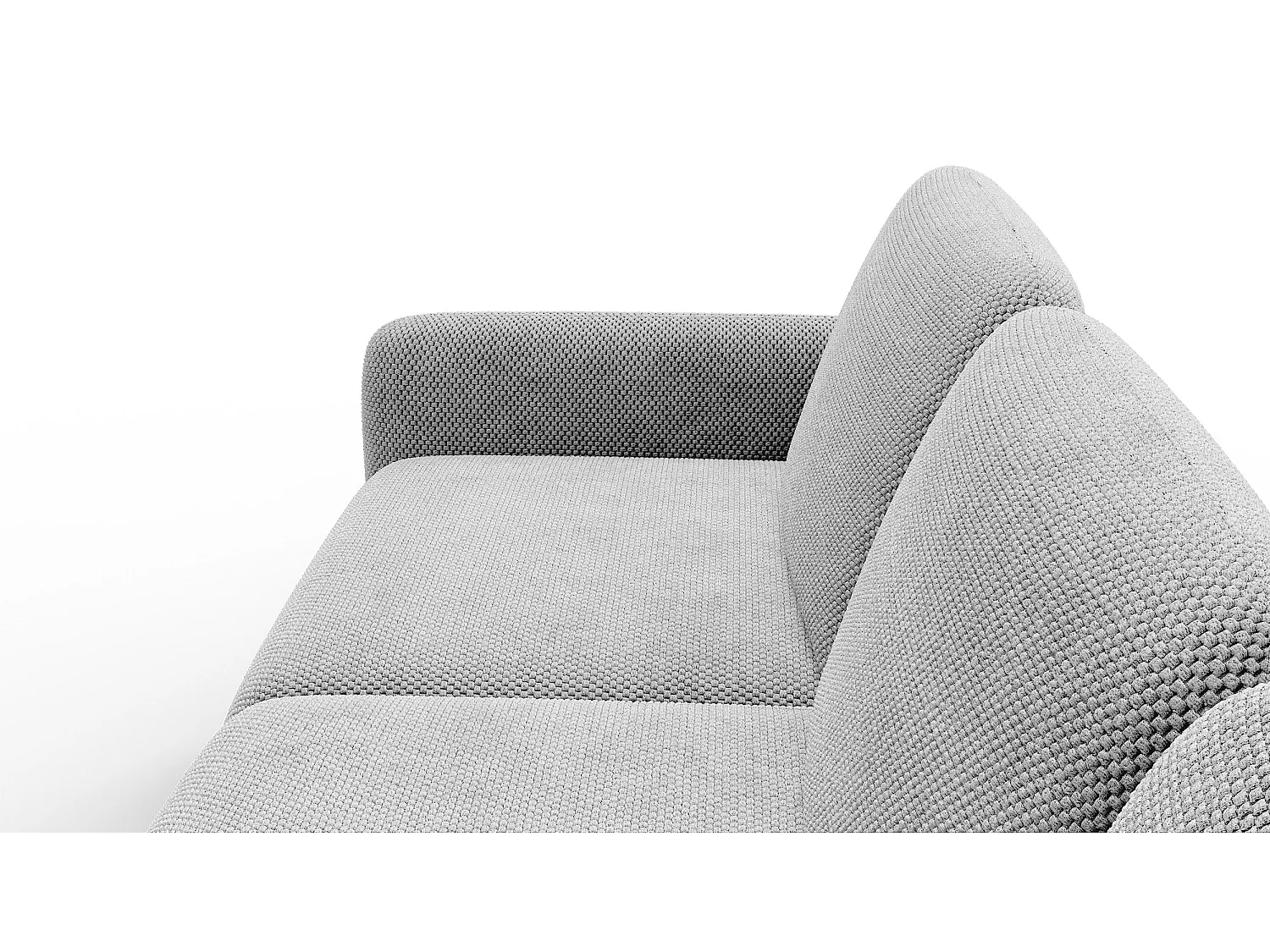 CANAPÉ D'ANGLE FEBE 4 places, tissu gris clair