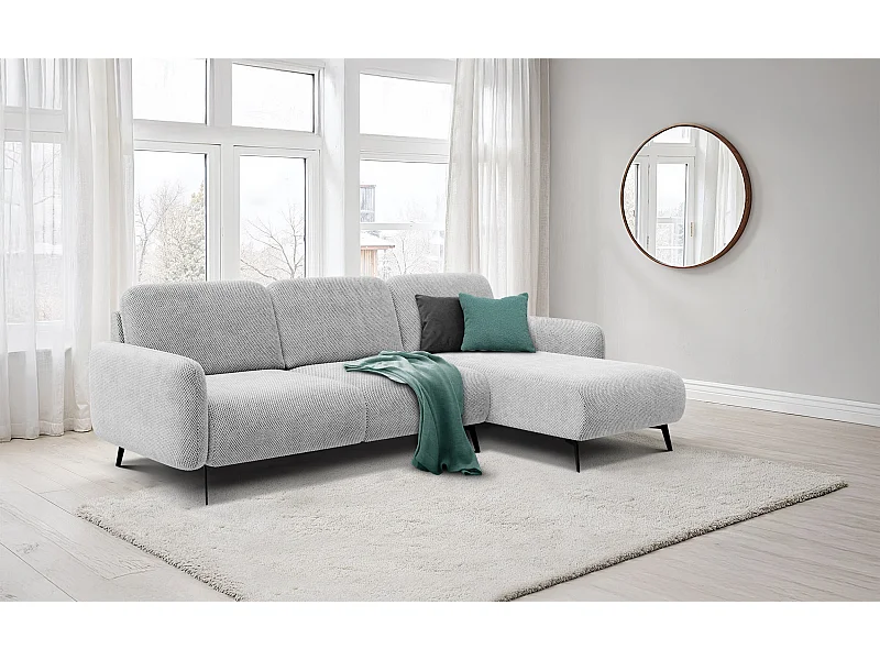 Ecksofa 4-Sitzer rechts FEBE, hellgrau