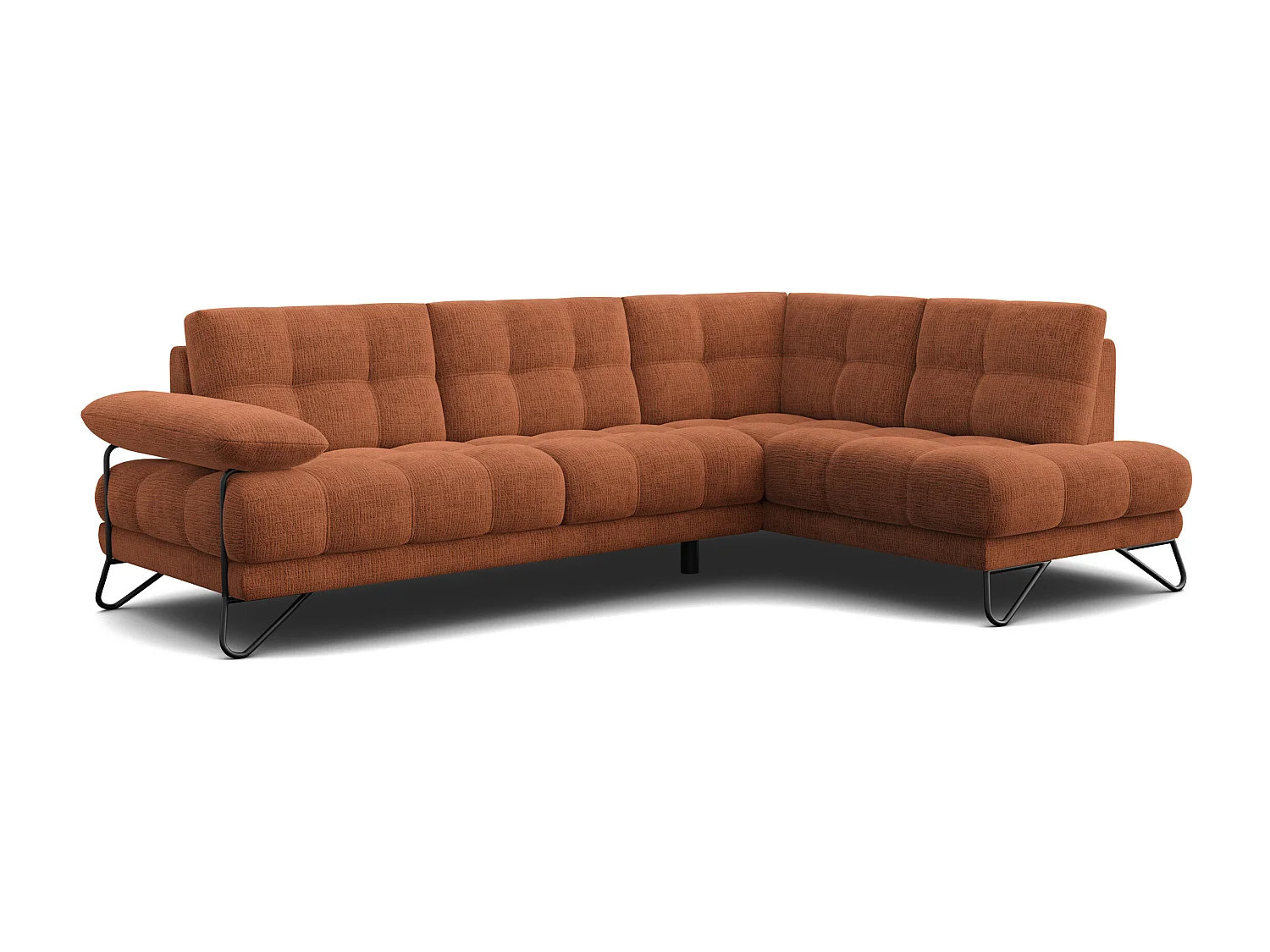 BUBBARA Ecksofa 5-Sitzer rechts, orange