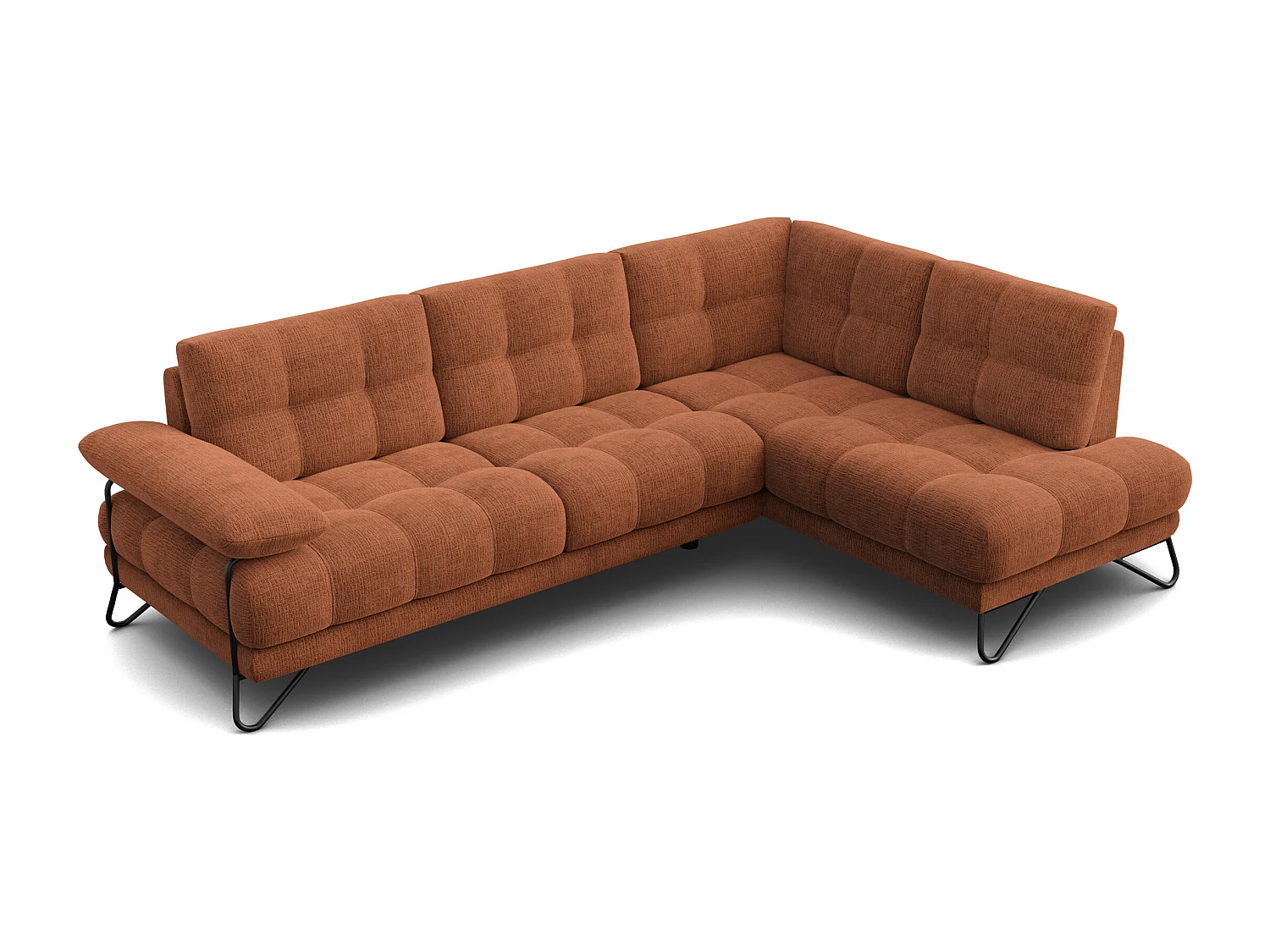BUBBARA Ecksofa 5-Sitzer rechts, orange