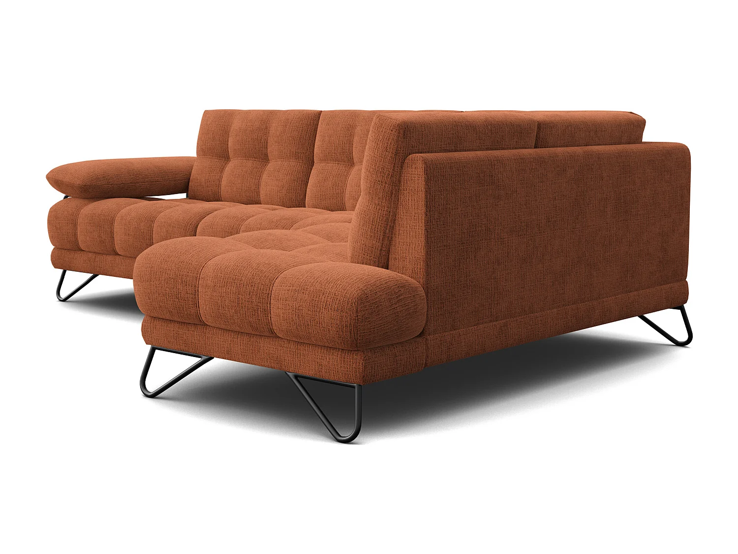 BUBBARA Ecksofa 5-Sitzer rechts, orange
