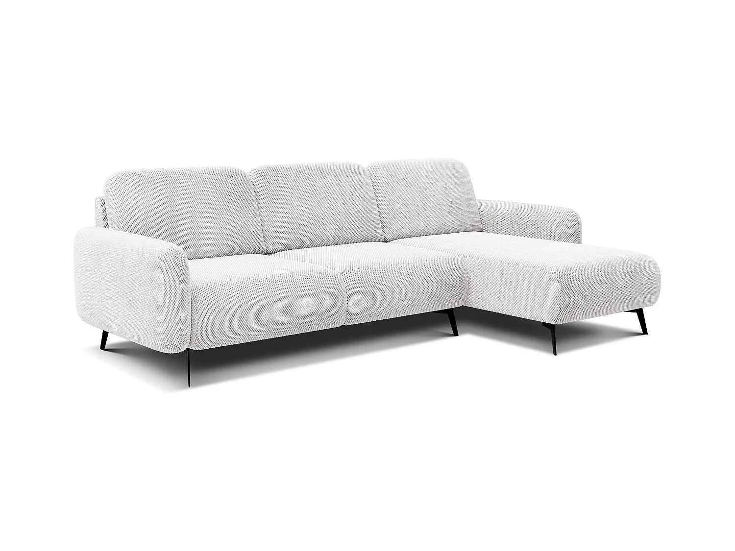 CANAPÉ D'ANGLE FEBE 4 places, tissu crème