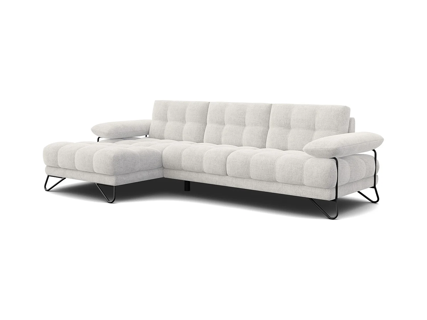 BUBBARA Ecksofa 4-Sitzer links, creme
