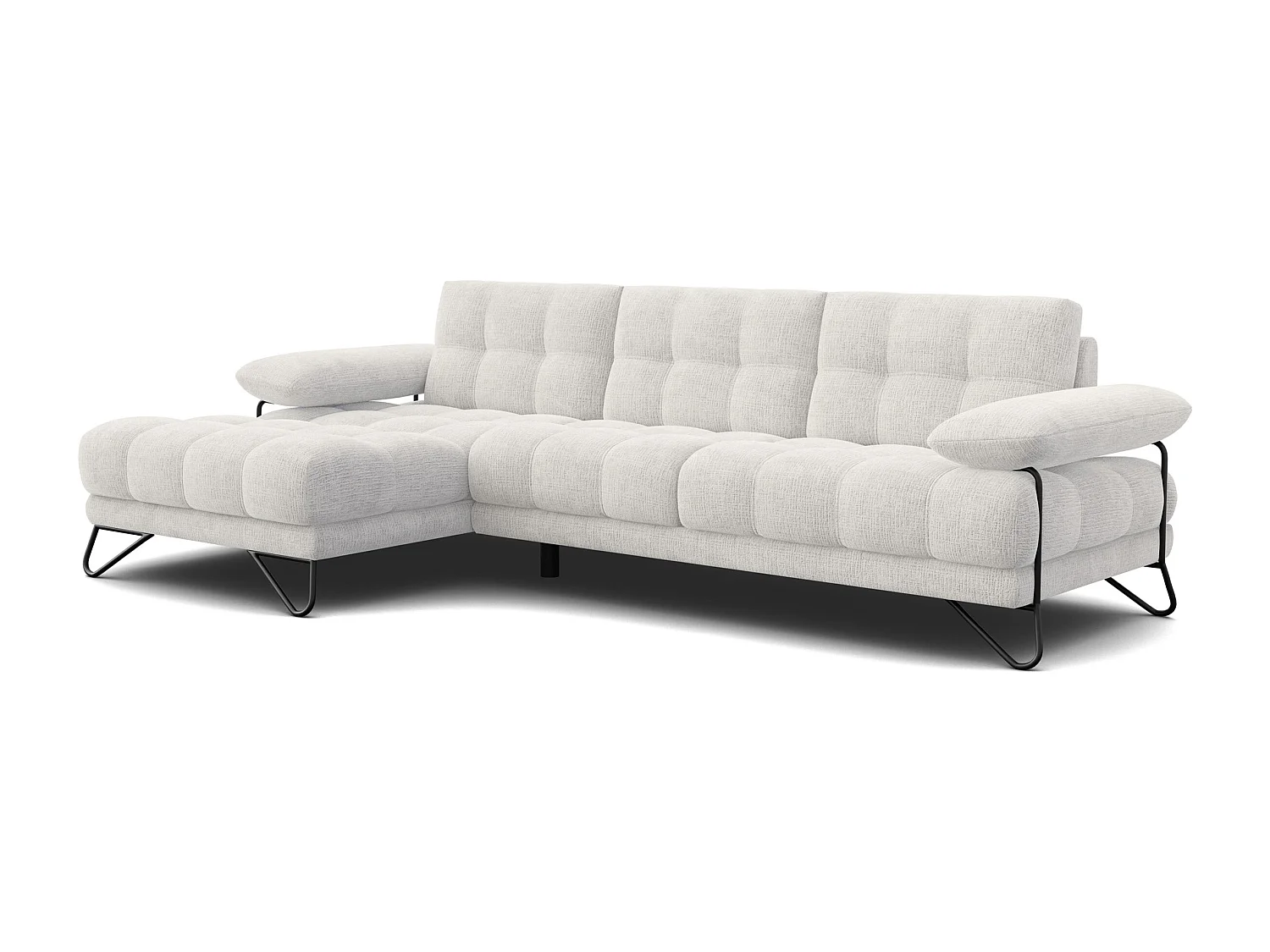 BUBBARA Ecksofa 4-Sitzer links, creme