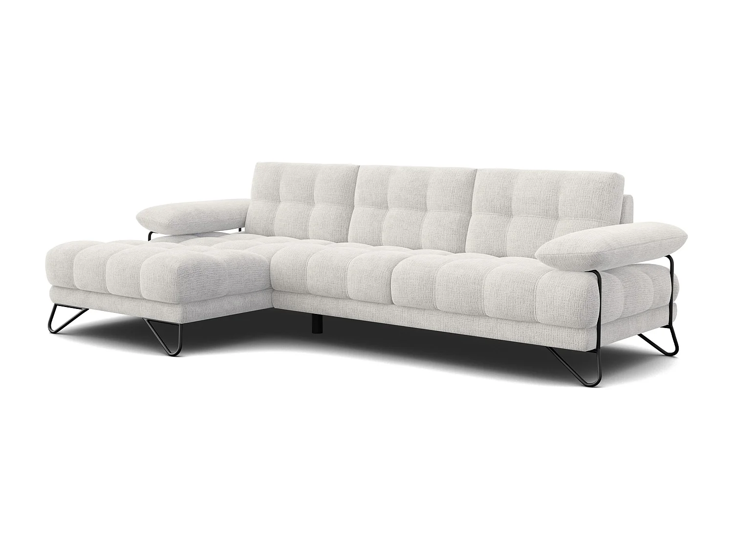 BUBBARA Ecksofa 4-Sitzer links, creme