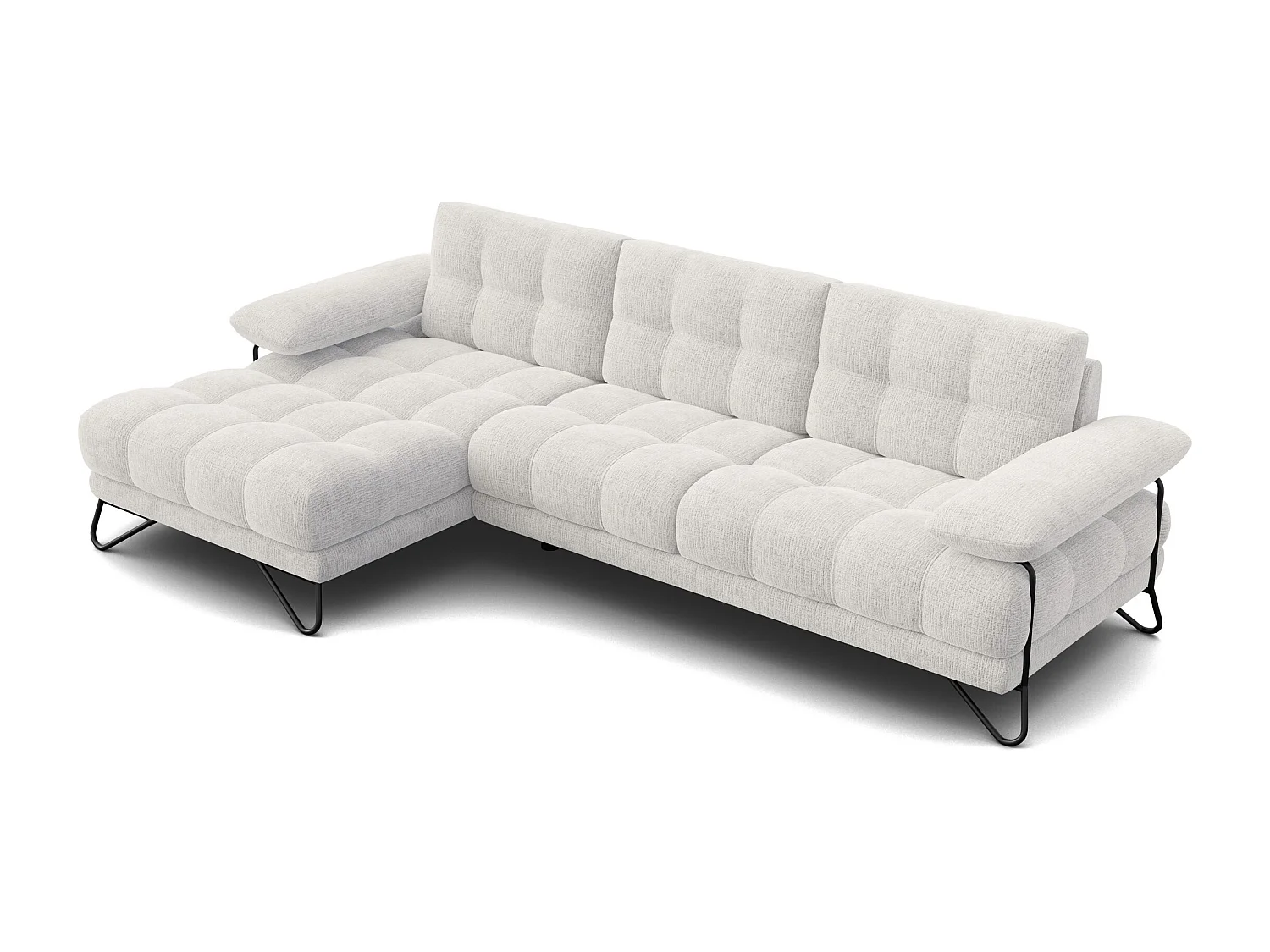 BUBBARA Ecksofa 4-Sitzer links, creme