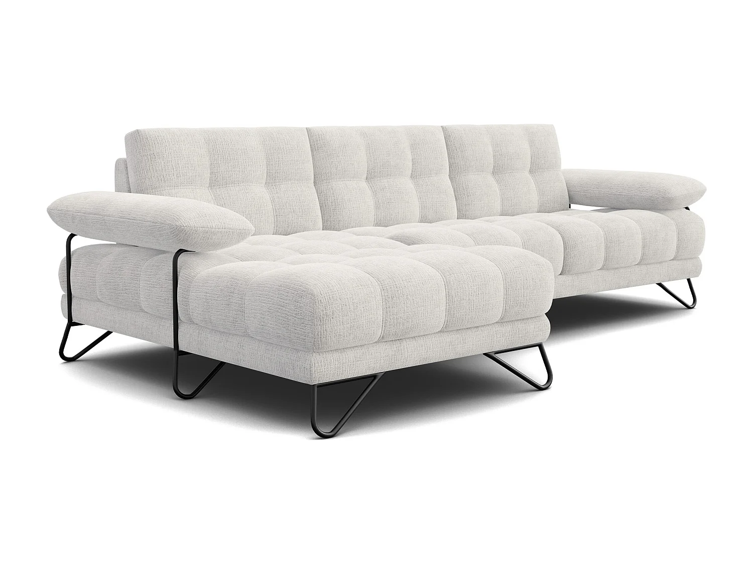 BUBBARA Ecksofa 4-Sitzer links, creme