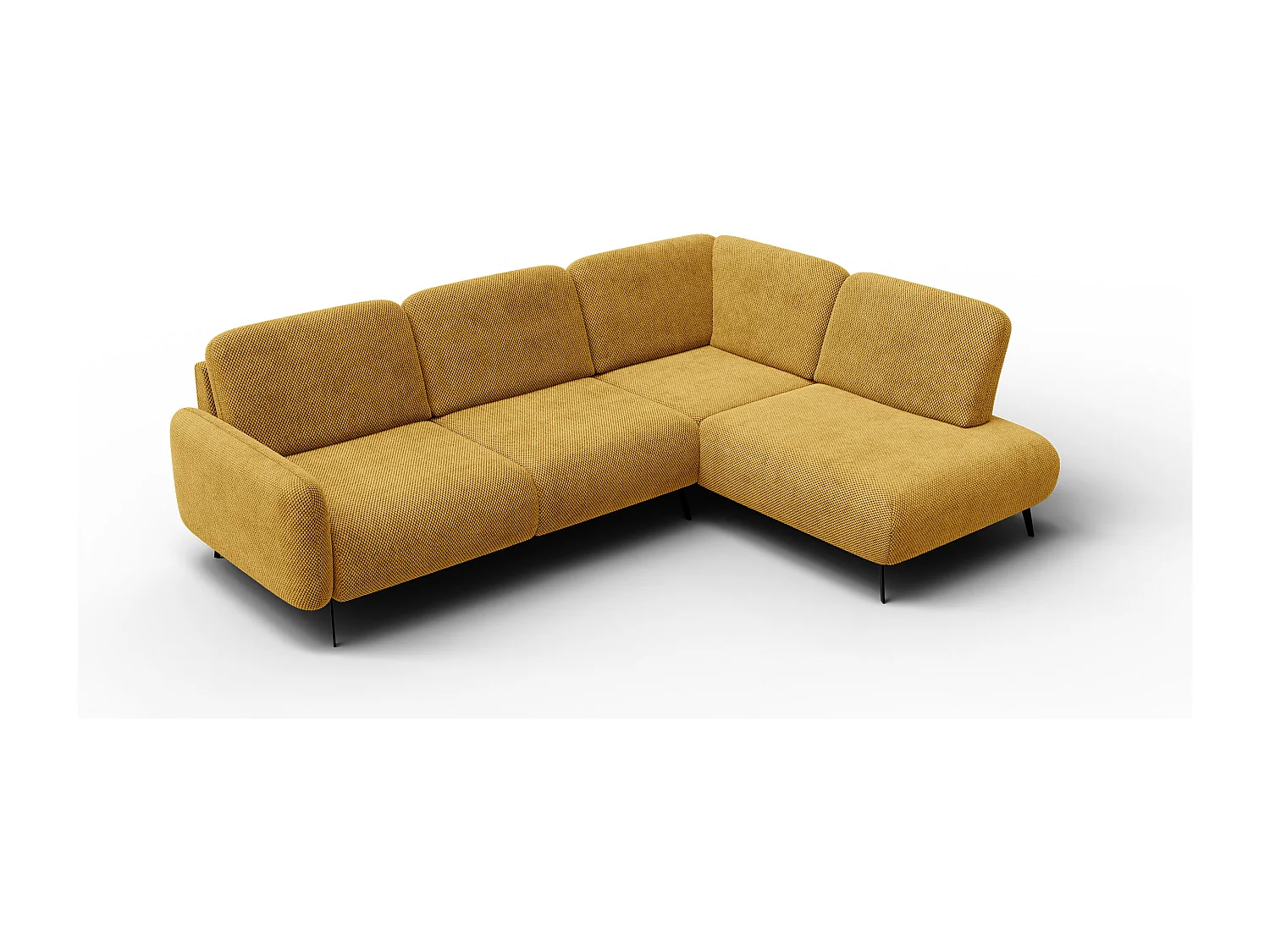 5-Sitzer-Ecksofa rechts FEBE, dunkelgelb