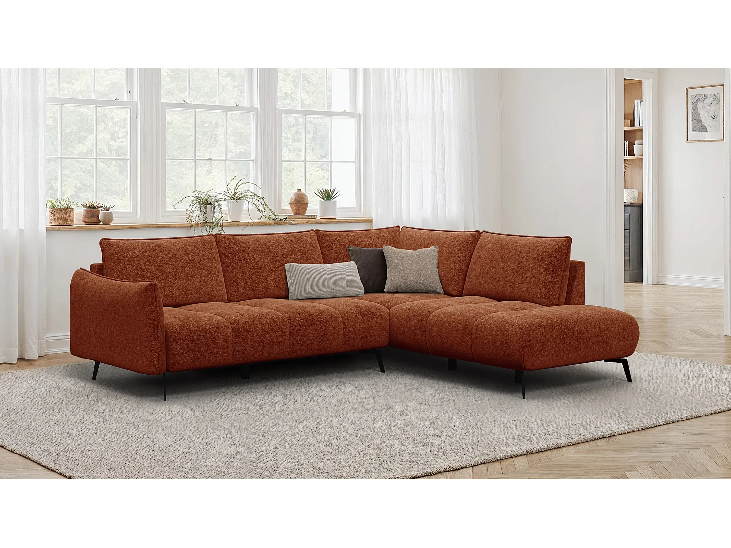 Ecksofa 5-Sitzer rechts AERA, orange
