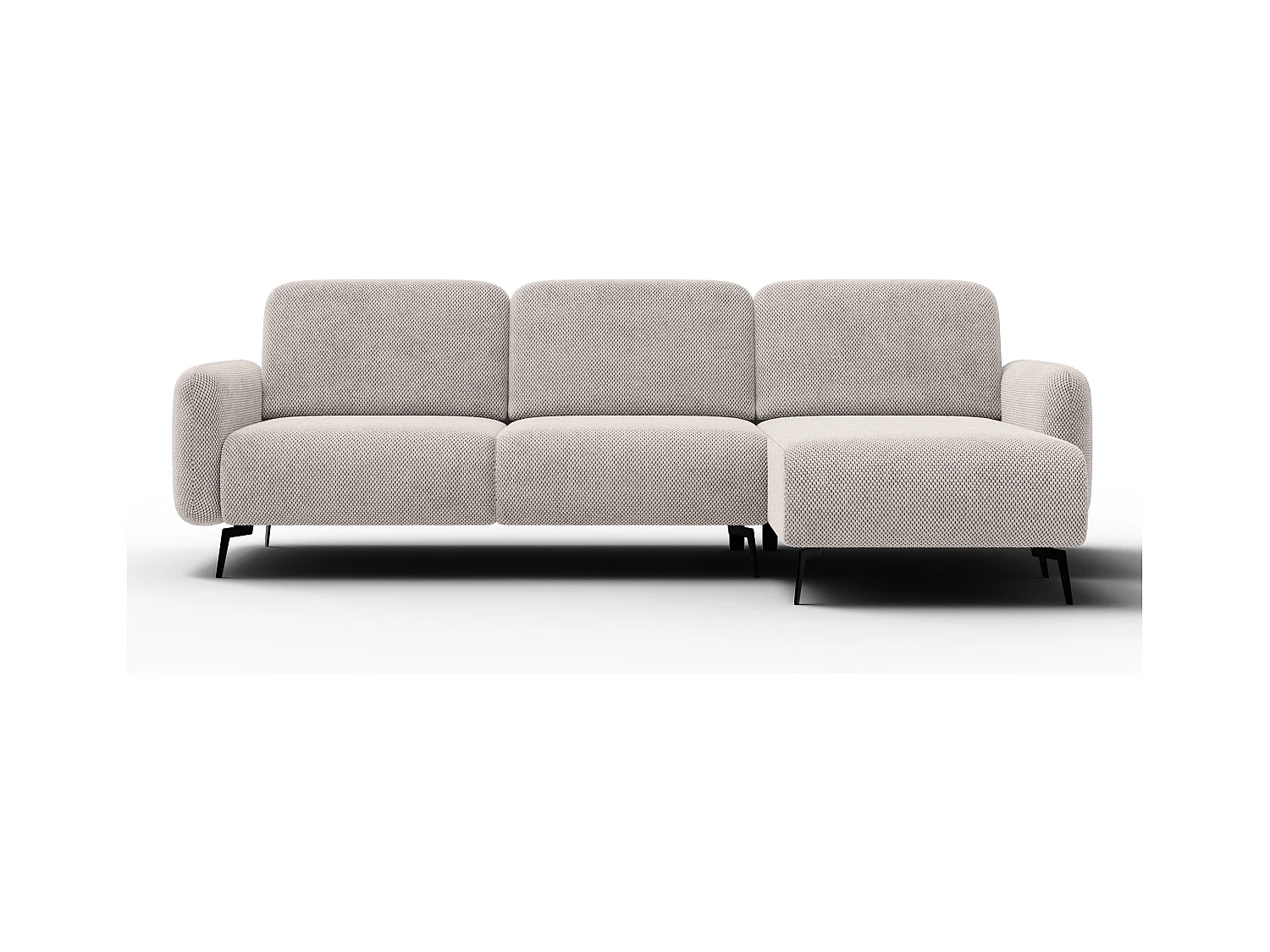 CANAPÉ D'ANGLE FEBE 4 places, tissu beige