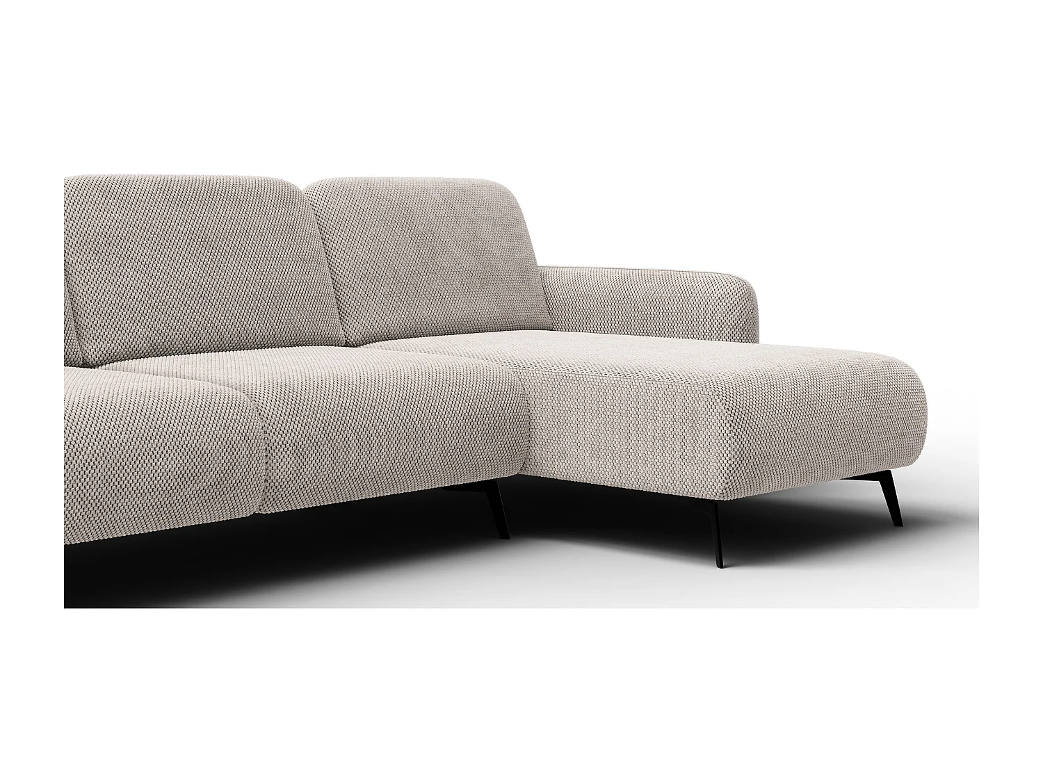 CANAPÉ D'ANGLE FEBE 4 places, tissu beige