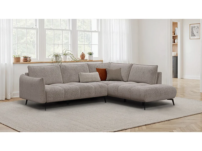 CANAPE D'ANGLE AERA 5 places, beige  foncé