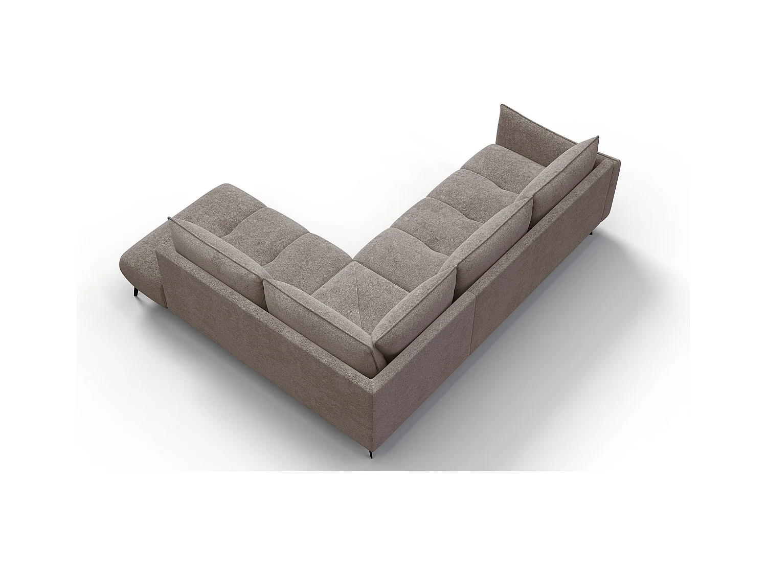 Ecksofa 5-Sitzer links AERA, dunkelbeige