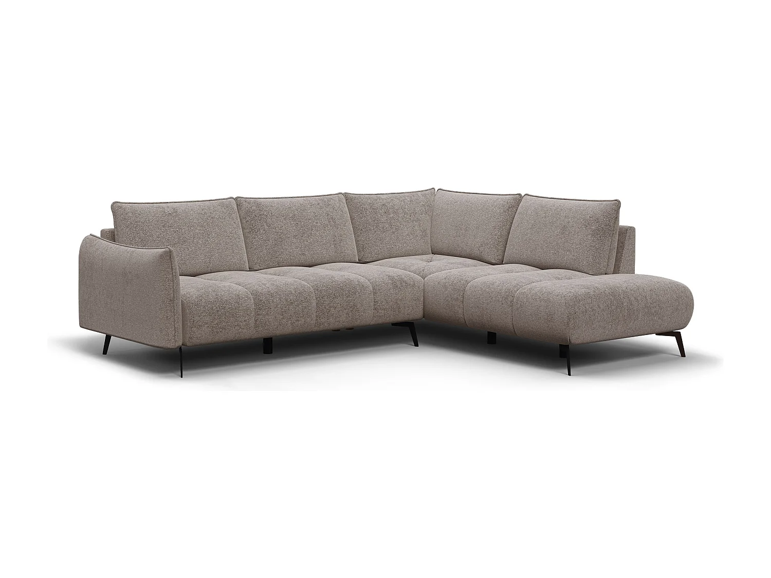 Ecksofa 5-Sitzer links AERA, dunkelbeige