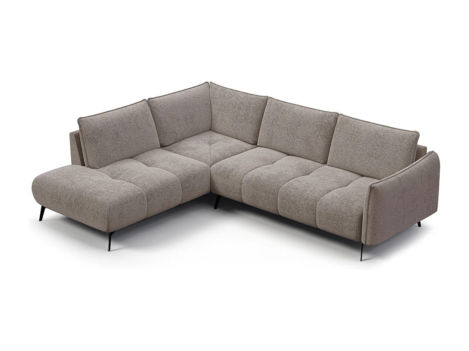 Ecksofa 5-Sitzer links AERA, dunkelbeige