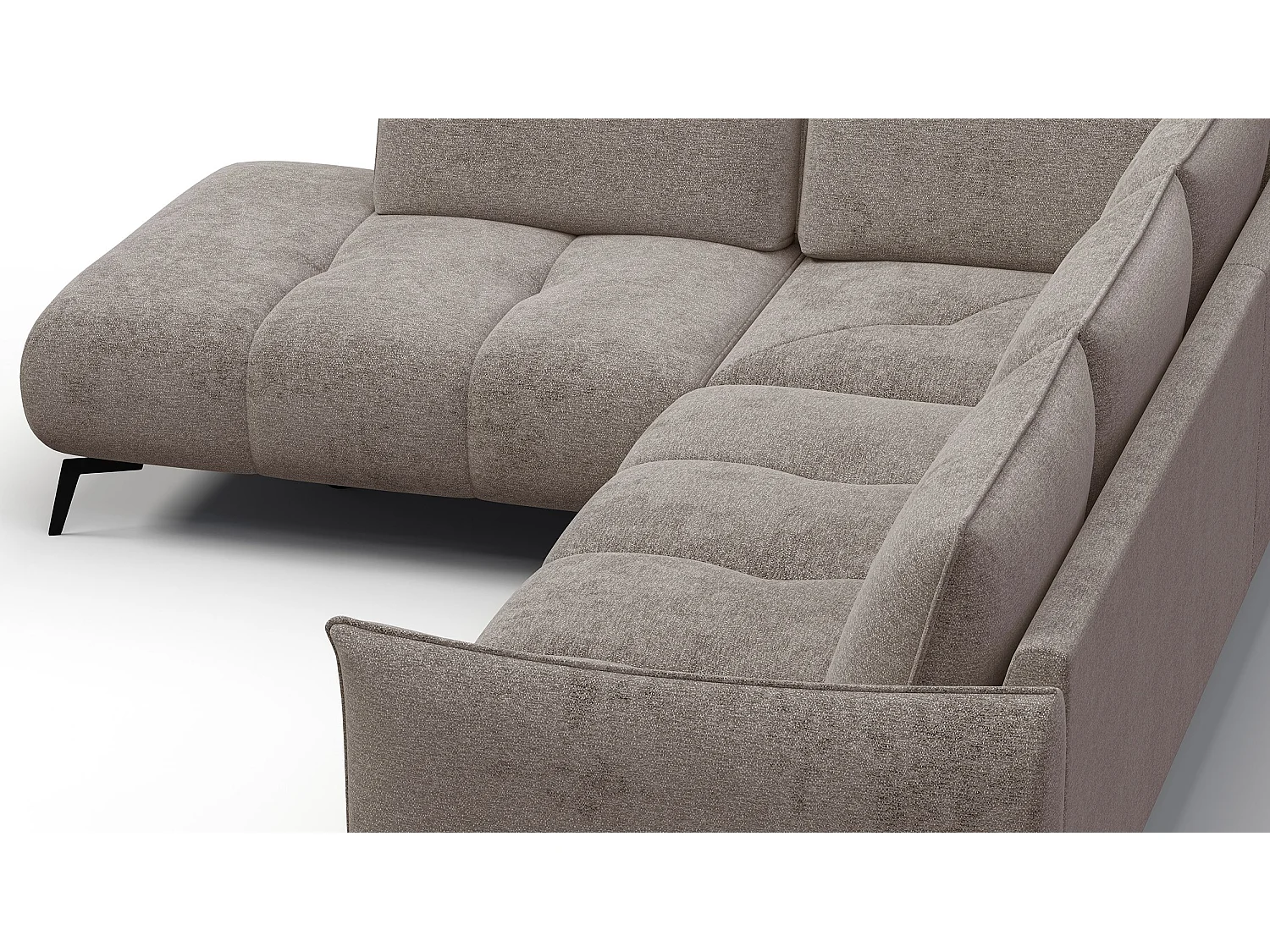 Ecksofa 5-Sitzer links AERA, dunkelbeige