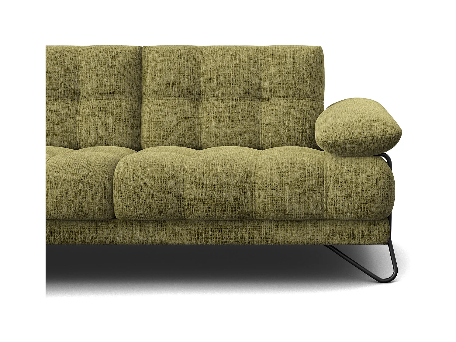 CANAPÉ D'ANGLE BUBBARA 4 places, tissu vert olive