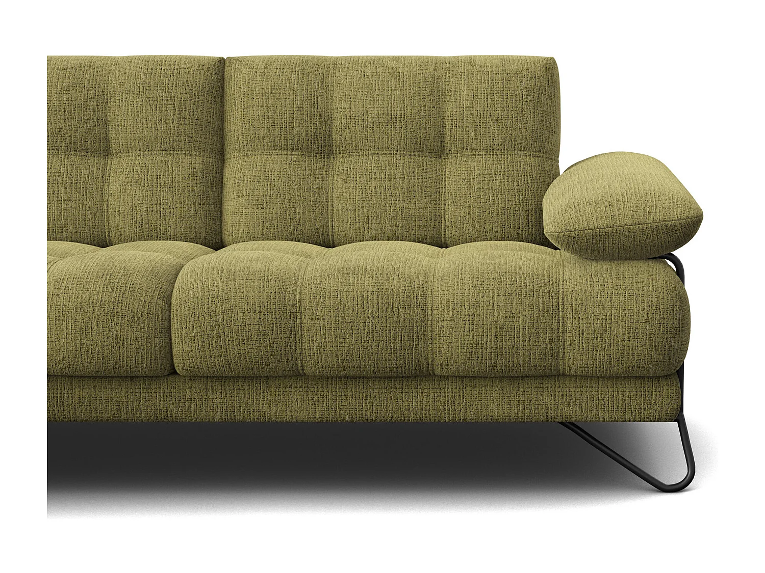 BUBBARA Ecksofa 4-Sitzer links, olivgrün