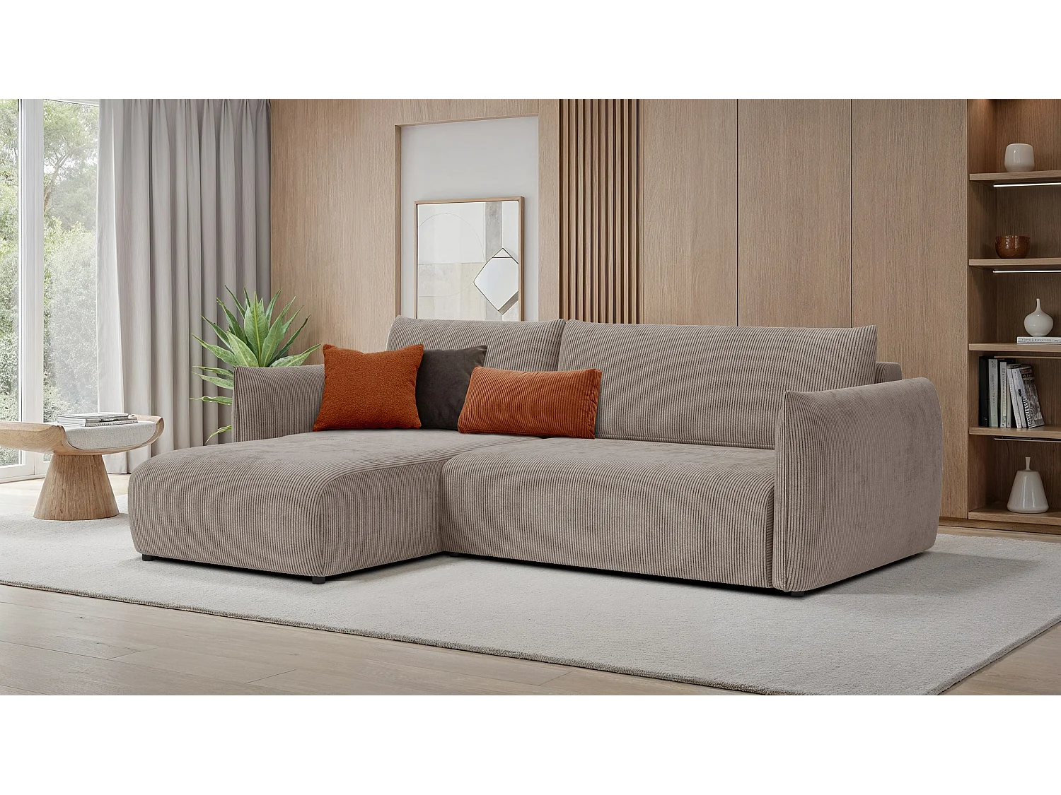 CANAPE D'ANGLE TAUER 3 places, taupe