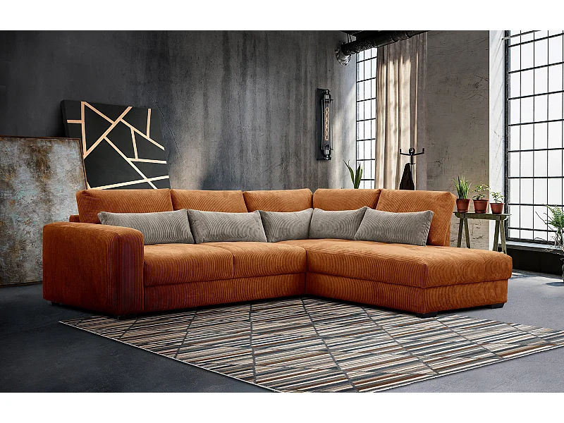 CANAPE D'ANGLE OLI 4 places, orange