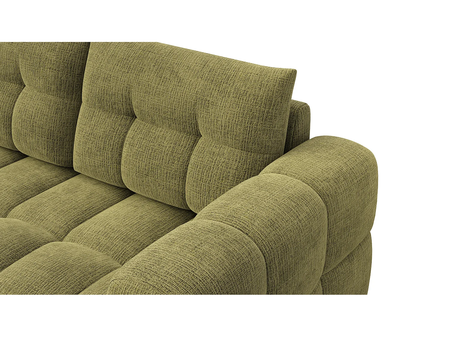 CLOUDI Ecksofa 4-Sitzer links, olivgrün