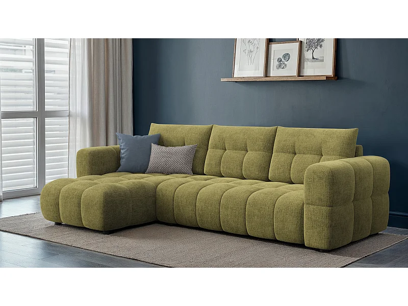 CANAPE D'ANGLE CLOUDI 4 places, vert olive