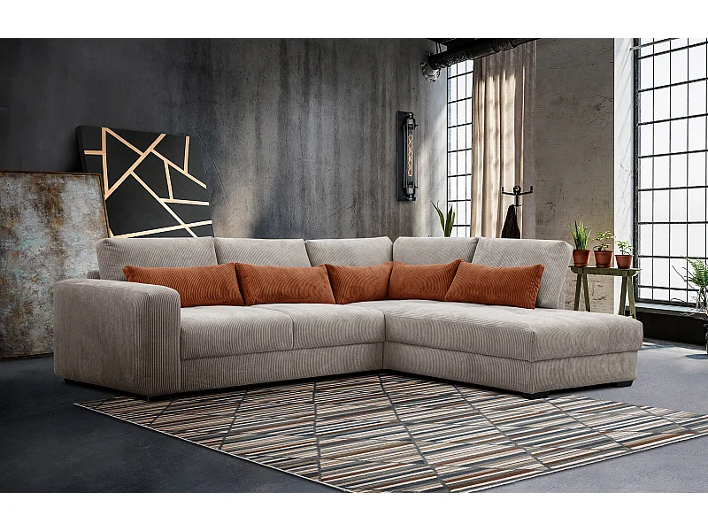 CANAPE D'ANGLE OLI 4 places, taupe