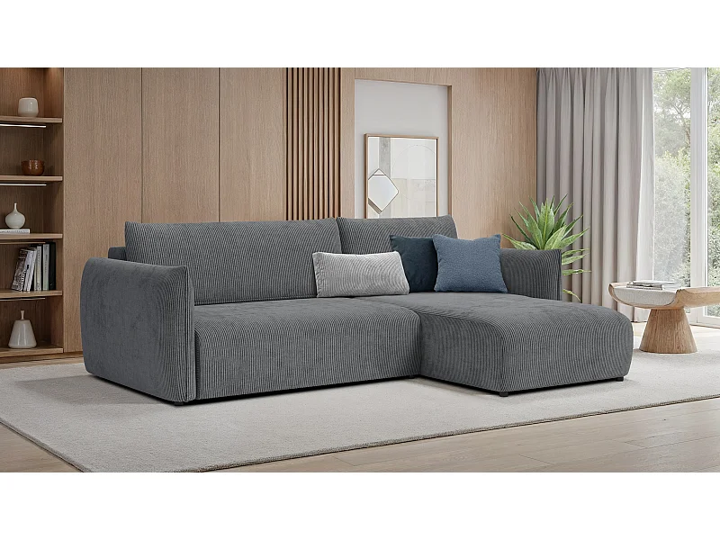 CANAPE D'ANGLE TAUER 3 places, gris foncé