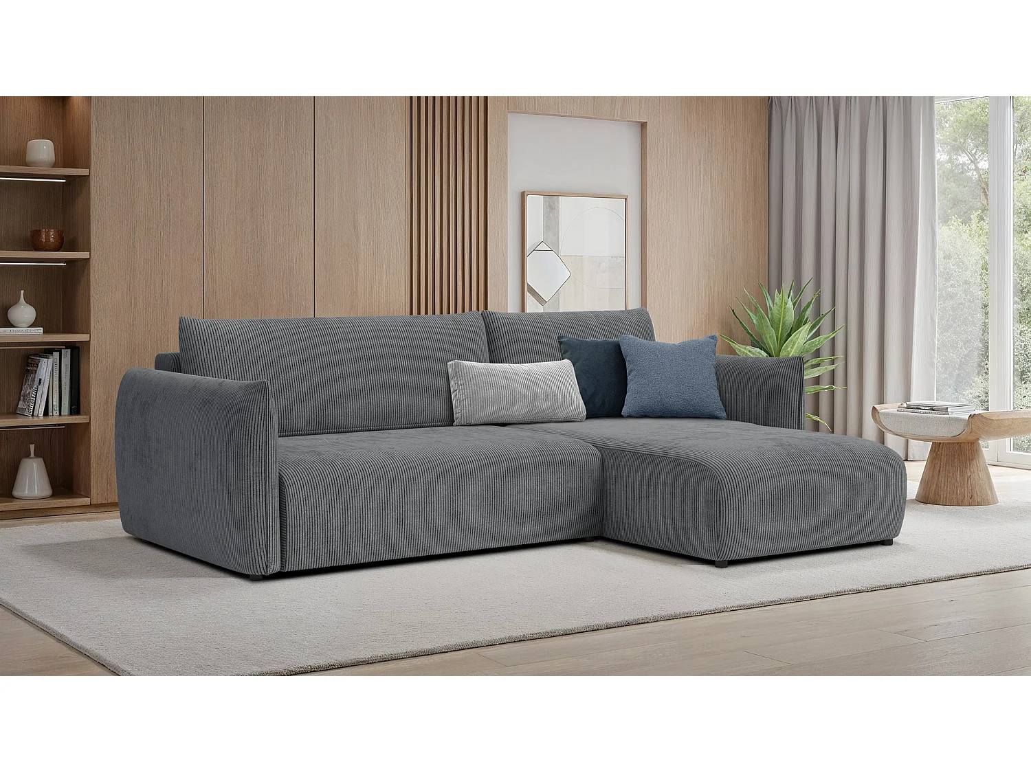 CANAPE D'ANGLE TAUER 3 places, gris foncé