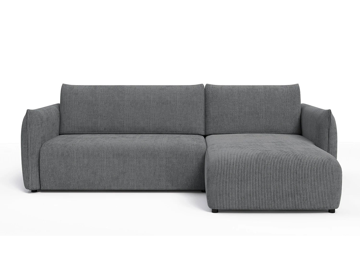 TAUER Ecksofa 3-Sitzer links, dunkelgrau