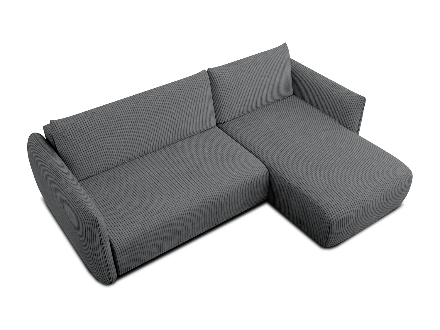 TAUER Ecksofa 3-Sitzer links, dunkelgrau