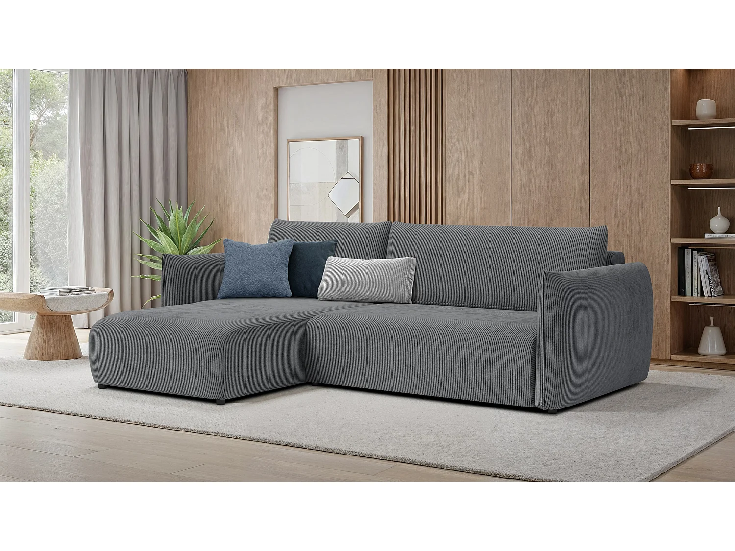 CANAPE D'ANGLE TAUER 3 places, gris foncé